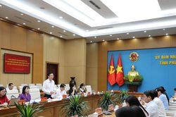Đo&agrave;n gi&aacute;m s&aacute;t của Ban Thường trực Ủy ban Trung ương MTTQ Việt Nam l&agrave;m việc với UBND tỉnh Ph&uacute; Thọ