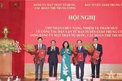 Đảng ủy Mặt trận Tổ quốc, c&aacute;c đo&agrave;n thể Trung ương tiếp nhận chức năng, nhiệm vụ về c&ocirc;ng t&aacute;c d&acirc;n vận