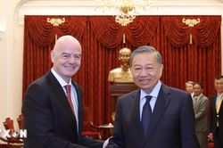 Tổng B&iacute; thư, Chủ tịch nước T&ocirc; L&acirc;m tiếp Chủ tịch FIFA