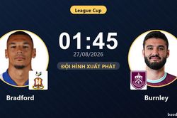 TRỰC TIẾPTrực tiếp Bradford vs Burnley: Burnley cầm b&oacute;ng &aacute;p đảo nhưng chưa thể khai th&ocirc;ng bế tắc, chưa c&oacute; b&agrave;n thắng