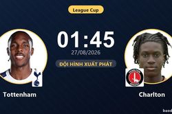 TRỰC TIẾPTrực tiếp Tottenham vs Charlton: Đội h&igrave;nh xuất ph&aacute;t