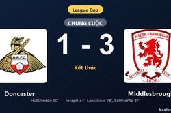 Thống kê trận đấu Doncaster 1-3 Middlesbrough: J. Sarmiento tỏa sáng, Middlesbrough giành chiến thắng, đi tiếp