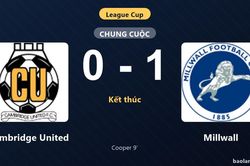 Thống kê trận đấu Cambridge United 0-1 Millwall: J. Cooper tỏa sáng, Millwall giành chiến thắng, đi tiếp