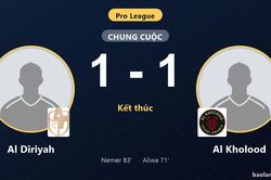 Bị Al Diriyah chia điểm, Al Kholood lỡ cơ hội &aacute;p s&aacute;t tốp đầu Pro League