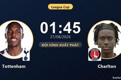 TRỰC TIẾPTrực tiếp Tottenham vs Charlton: Đội h&igrave;nh xuất ph&aacute;t