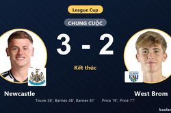 Ngược d&ograve;ng hạ West Brom kịch t&iacute;nh, Newcastle gi&agrave;nh v&eacute; đi tiếp ở League Cup