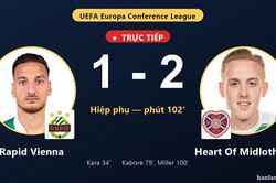 TRỰC TIẾPTrực tiếp Rapid Vienna vs Heart Of Midlothian: Heart Of Midlothian vượt l&ecirc;n dẫn trước