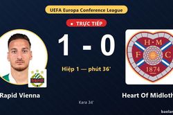 TRỰC TIẾPTrực tiếp Rapid Vienna vs Heart Of Midlothian: Rapid Vienna mở tỷ số