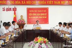 Bí thư Thành ủy Nguyễn Đình Trung tiếp công dân định kỳ tại xã Quảng Điền