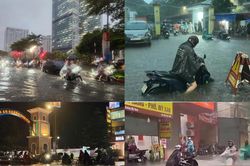 Hà Nội mưa lớn nhiều tuyến đường ngập úng cục bộ, 1 người bị sét đánh tử vong