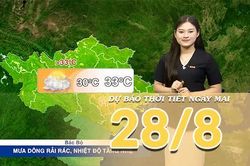 [Video] Dự báo thời tiết đêm nay và ngày mai 28/8/2026: Mưa dông bao trùm Bắc Bộ, Trung Bộ có nơi nắng nóng gay gắt