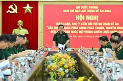 Đại tướng Nguyễn Trọng Nghĩa chủ tr&igrave; hội nghị cho &yacute; kiến đối với dự thảo Đề &aacute;n 3094
