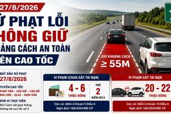 Từ 27/8/2026, xử phạt lỗi không giữ khoảng cách an toàn trên cao tốc