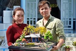 Vợ chồng Cà Mau biến đũa tre, vỏ lon bia thành những ngôi nhà đầy ký ức