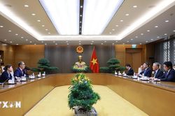 Thủ tướng Lê Minh Hưng tiếp Đại sứ Cộng hòa Pháp Olivier Brochet