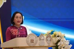 Phó Chủ tịch Quốc hội Nguyễn Thị Thanh phát biểu tại Hội nghị liên Nghị viện cấp Chủ tịch Quốc hội lần thứ hai (ISC-2)