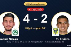TRỰC TIẾPTrực tiếp Omonia Nicosia vs St. Truiden: St. Truiden rút ngắn cách biệt 4-2