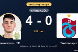 Thắng Trabzonspor 4-0, Ferencvarosi TC đi tiếp với tổng tỷ số 5-0