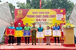 Sôi nổi không khí tham gia tranh tài Hội thi kiểm tra nghiệp vụ PCCC&CNCH tại Cụm thi số 5