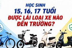 Infographic Học sinh 15, 16, 17 tuổi được lái loại xe nào đến trường?
