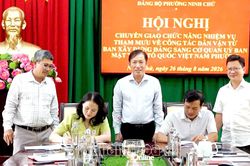 Phường Ninh Chử tổ chức chuyển giao chức năng, nhiệm vụ tham mưu công tác dân vận