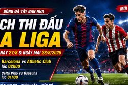Lịch thi đấu La Liga hôm nay 27/8 và ngày mai 28/8/2026: Real Madrid thắng đậm, Barcelona ra sân