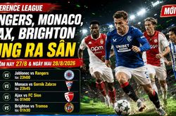 Lịch thi đấu Conference League hôm nay 27/8 và ngày mai 28/8/2026: Rangers, Monaco, Ajax, Brighton cùng ra sân