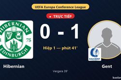 TRỰC TIẾPTrực tiếp Hibernian vs Gent: Gent mở tỷ số