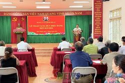 Đảng ủy x&atilde; B&igrave;nh Thuận trao tặng huy hiệu Đảng cho c&aacute;c đảng vi&ecirc;n