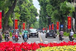 Hà Nội rực rỡ sắc đỏ cờ hoa chào đón ngày Tết Độc lập