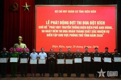 Ph&aacute;t động đợt thi đua đột k&iacute;ch thực hiện nhiệm vụ diễn tập khu vực ph&ograve;ng thủ tỉnh Điện Bi&ecirc;n