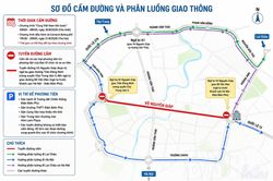 Phân luồng giao thông phục vụ Festival Dân vũ và chương trình 'Cùng Việt Nam tiến bước'