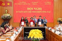 Hội nghị k&yacute; kết quy chế phối hợp c&ocirc;ng t&aacute;c giữa 3 văn ph&ograve;ng
