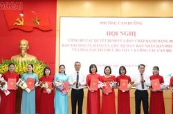 Phường Cam Đường c&ocirc;ng bố c&aacute;c quyết định về tổ chức bộ m&aacute;y v&agrave; c&ocirc;ng t&aacute;c c&aacute;n bộ