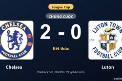 Thống kê trận đấu Chelsea 2-0 Luton: D. Welbeck tỏa sáng, Chelsea giành chiến thắng, đi tiếp