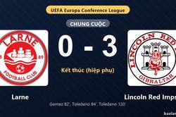 Thống kê trận đấu Larne 0-3 Lincoln Red Imps FC: M. Toledano tỏa sáng, Lincoln Red Imps FC giành chiến thắng, đi tiếp