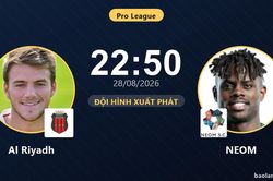 TRỰC TIẾPTrực tiếp Al Riyadh vs NEOM: Đội h&igrave;nh xuất ph&aacute;t