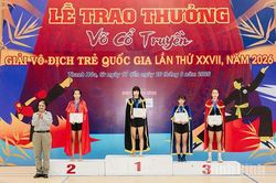 Ninh Bình giành 2 Huy chương Vàng tại Giải Vô địch trẻ Võ cổ truyền quốc gia lần thứ 27