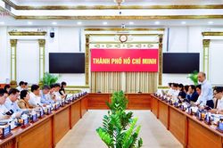 Đo&agrave;n khảo s&aacute;t của Ủy ban Khoa học, C&ocirc;ng nghệ v&agrave; M&ocirc;i trường l&agrave;m việc với UBND TP. Hồ Ch&iacute; Minh