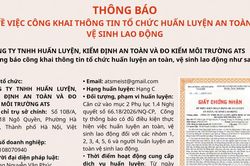 Công ty ATS thông báo đủ điều kiện huấn luyện an toàn, vệ sinh lao động