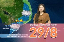 [Video] Dự báo thời tiết ngày 29/8/2026: Mưa to về chiều tối tại Bắc Bộ, Trung Bộ tiếp tục nắng nóng, có nơi gay gắt