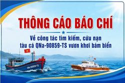 Đà Nẵng thông tin về việc tìm kiếm, cứu nạn tàu cá QNa-90859-TS