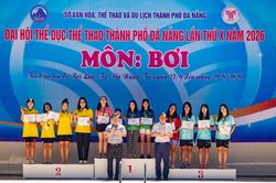 Phường Hải Châu giành giải Nhất toàn đoàn Giải bơi Đại hội Thể dục thể thao thành phố 2026