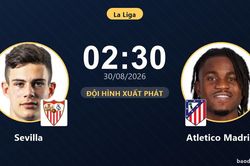TRỰC TIẾPTrực tiếp Sevilla vs Atletico Madrid: Đội h&igrave;nh xuất ph&aacute;t