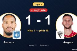TRỰC TIẾPTrực tiếp Auxerre vs Angers: Hết hiệp 1, h&ograve;a 1-1