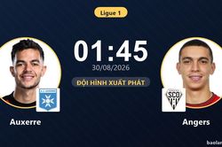 TRỰC TIẾPTrực tiếp Auxerre vs Angers: Đội h&igrave;nh xuất ph&aacute;t