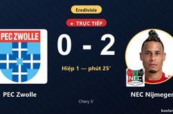 TRỰC TIẾPTrực tiếp PEC Zwolle vs NEC Nijmegen: NEC Nijmegen nh&acirc;n đ&ocirc;i c&aacute;ch biệt