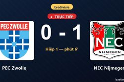 TRỰC TIẾPTrực tiếp PEC Zwolle vs NEC Nijmegen: NEC Nijmegen mở tỷ số