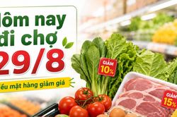 Hôm nay đi chợ 29/8: Thịt nạc heo từ 31.900 đồng/300g, nhiều rau quả đang giảm giá