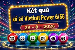 Vietlott 29/8 - Xổ số Vietlott Power 6/55 hôm nay 29/8/2026